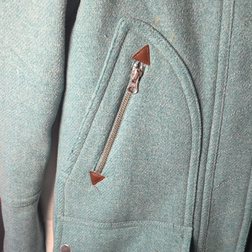 J. Crew Teal Stadium Cloth Coat Sz 2T Like S/M. - Picture 4 of 7